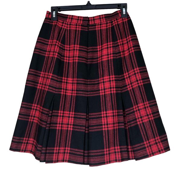 Vintage Mini Skirt Sz 6 Plaid Red Black Dark Academia Mall Goth A Line 90s - Picture 3 of 10